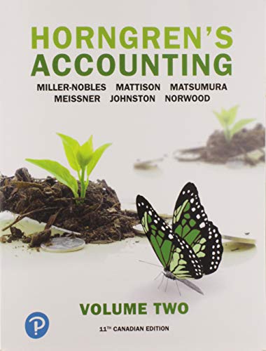 Stock image for Horngren's Accounting, Volume 2, Canadian Edition for sale by Books Unplugged