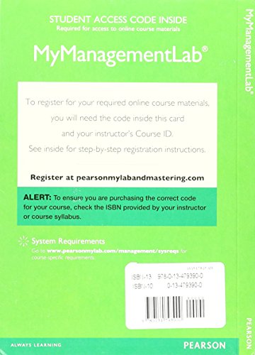 Stock image for 2017 MyLab Management with Pearson eText -- Access Card -- for Fundamentals of Management (Mymanagementlab) for sale by A Team Books