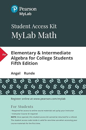 Stock image for Elementary and Intermediate Algebra for College Students -- MyLab Math with Pearson eText Access Code for sale by SecondSale