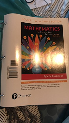 Imagen de archivo de Mathematics for Elementary Teachers with Activities, Loose-Leaf Edition Plus MyLab Math -- 24 Month Access Card Package a la venta por HPB-Red