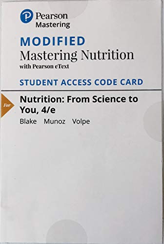 Beispielbild fr Modified MasteringNutrition with MyDietAnalysis with Pearson eText -- ValuePack Access Card -- for Nutrition: From Science to You zum Verkauf von BooksRun