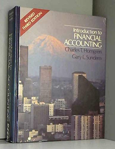 Beispielbild fr Introduction to financial accounting (Prentice-Hall series in accounting) zum Verkauf von Robinson Street Books, IOBA