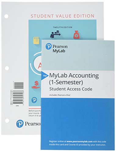 Beispielbild fr Financial Accounting + Mylab Accounting With Pearson Etext Access Card: Value Edition zum Verkauf von Revaluation Books