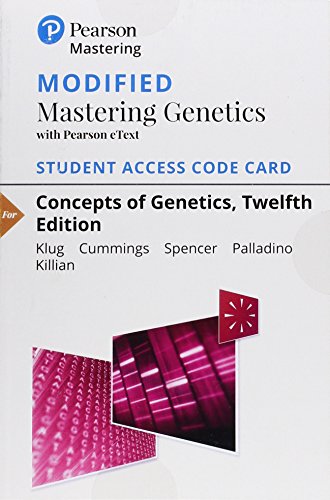 Imagen de archivo de Modified Mastering Genetics with Pearson eText -- Standalone Access Card -- for Concepts of Genetics a la venta por A Team Books