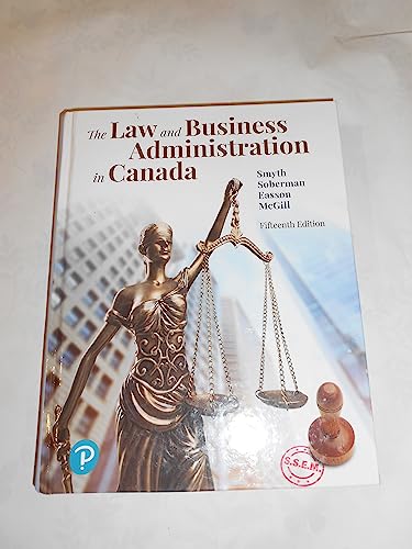 Beispielbild fr The Law and Business Administration in Canada zum Verkauf von Textbooks_Source