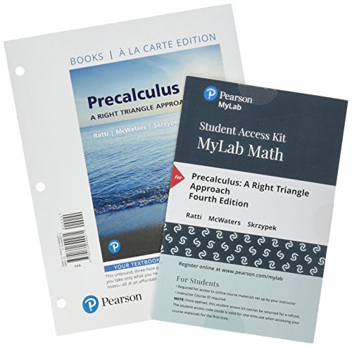 Stock image for Precalculus : A Right Triangle Approach, Books a La Carte Edition Plus Mylab Math With Pearson Etext -- 24-month Access Card Package for sale by GreatBookPrices