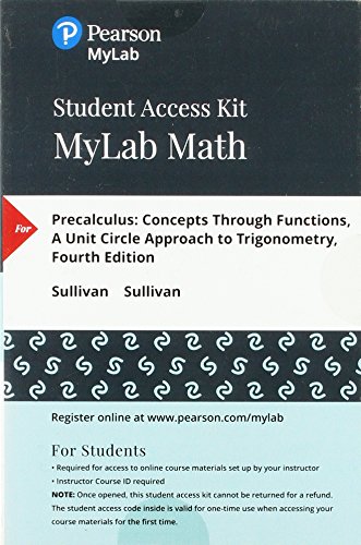 Imagen de archivo de Precalculus: Concepts Through Functions, A Unit Circle Approach to Trigonometry -- MyLab Math with Pearson eText Access Code a la venta por SecondSale