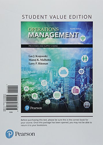 9780134855424: Operations Management: Processes and Supply Chains: Processes and Supply Chains, Student Value Edition Plus Mylab Operations Management with Pearson Etext -- Access Card Package