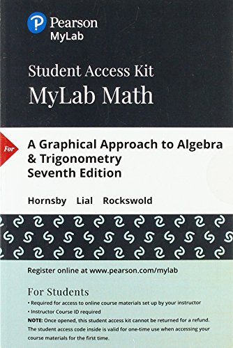 Imagen de archivo de Graphical Approach to Algebra & Trigonometry, A -- MyLab Math with Pearson eText Access Code a la venta por Pangea