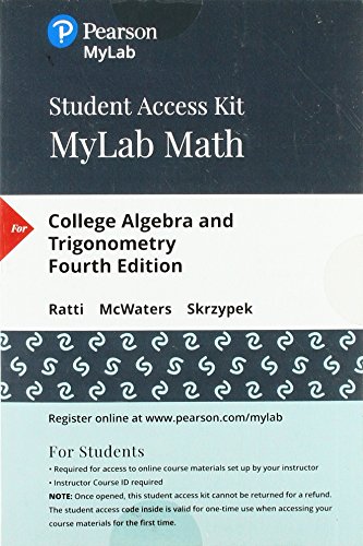 Imagen de archivo de MyLab Math with Pearson eText -- 24-Month Standalone Access Card -- for College Algebra and Trigonometry a la venta por Textbooks_Source