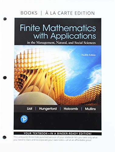 Beispielbild fr Finite Mathematics with Applications, Books a la Carte and MyLab Math with Pearson eText -- 24-Month Access Card Package zum Verkauf von GoldBooks