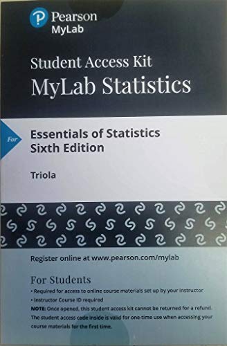 Stock image for Essentials of Statistics -- MyLab Statistics with Pearson eText for sale by BooksRun