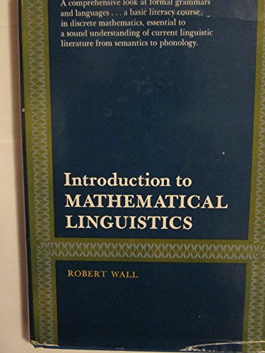 9780134874968: Introduction to mathematical linguistics