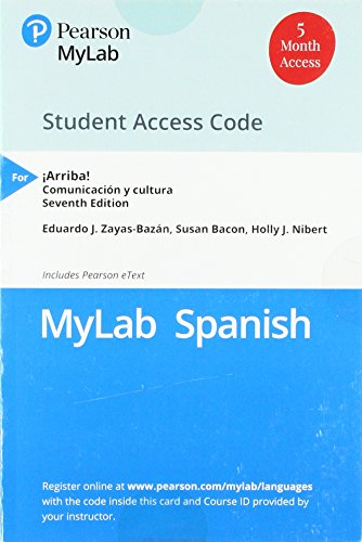 Stock image for Standalone MyLab Spanish with Pearson eText for ¡Arriba!: Comunicación y cultura -- Access Card (Single Semester) (7th Edition) for sale by jasonybooks