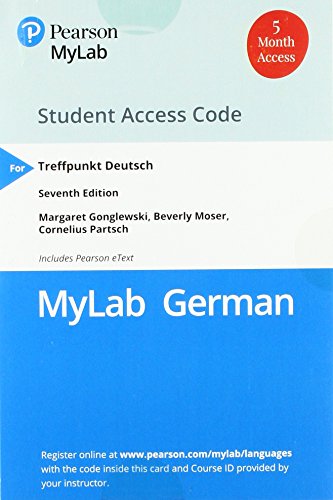 Stock image for Treffpunkt Deutsch MyLab German Access Code: Includes Pearson Etext for sale by Buchpark