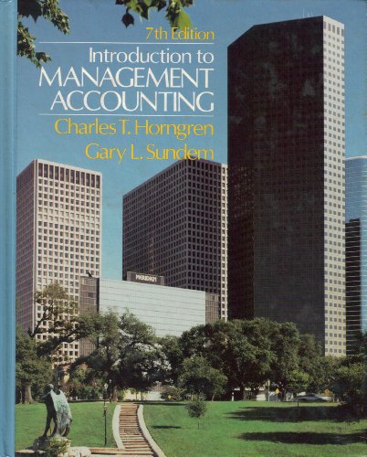 Imagen de archivo de Introduction to management accounting (Prentice-Hall series in accounting) a la venta por Wonder Book