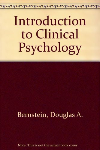 Beispielbild fr Introduction to Clinical Psychology zum Verkauf von Better World Books