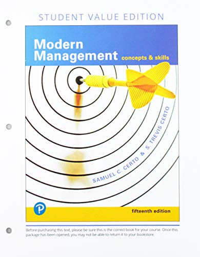 Imagen de archivo de Modern Management: Concepts and Skills, Student Value Edition Plus MyLab Management with Pearson eText -- Access Card Package (15th Edition) a la venta por Harveston College Textbooks