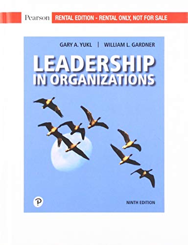 9780134895130: Leadership in Organizations [RENTAL EDITION]
