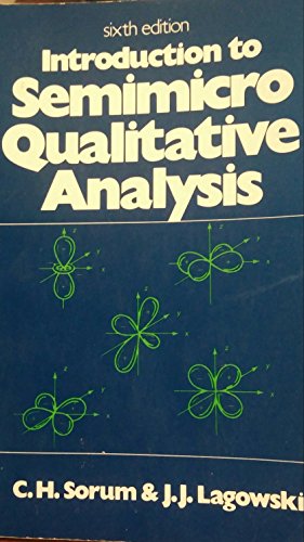 Stock image for Introduction to semimicro qualitative analysis for sale by Gardner's Used Books, Inc.