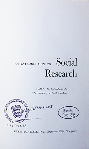 Stock image for An Introduction to Social Research for sale by Virginia Martin, aka bookwitch