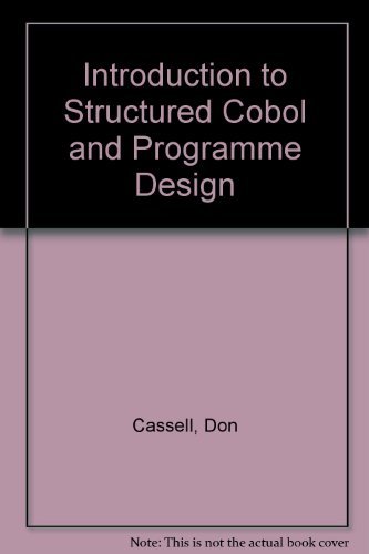 Introduction to Structured Cobol and Program Design (9780134984780) by Cassel, Don