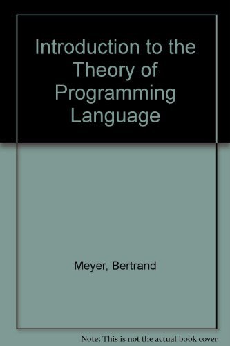 9780134985022: Introduction to the Theory of Programming Language