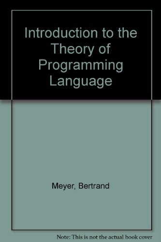 Stock image for Introduction to the Theory of Programming Languages (English Language Teaching) for sale by MusicMagpie