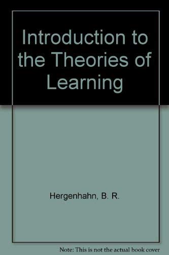 Imagen de archivo de An introduction to theories of learning a la venta por Wonder Book