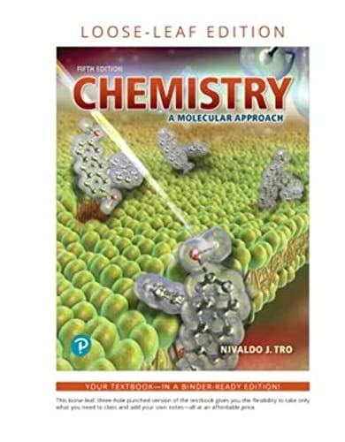 Imagen de archivo de Chemistry: A Molecular Approach, Loose-Leaf Edition (MasteringChemistry) a la venta por HPB-Red