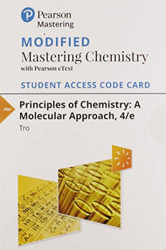 Stock image for Modified Mastering Chemistry with Pearson eText -- Standalone Access Card -- for Principles of Chemistry: A Molecular Approach (4th Edition) for sale by jasonybooks