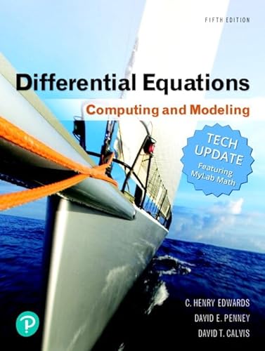 9780134996011: Differential Equations + Mylab Math With Pearson Etext Title-specific Access Card: Computing and Modeling Tech Update, Books a La Carte, and Mylab ... Pearson Etext -- 24-month Access Card Package