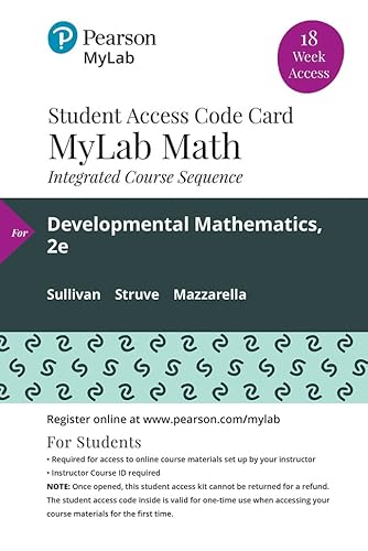 Imagen de archivo de Mylab Math Pearson Etext, 18 Week Access Card for Developmental Mathematics: Prealgebra, Elementary Algebra, and Intermediate Algebra a la venta por Revaluation Books