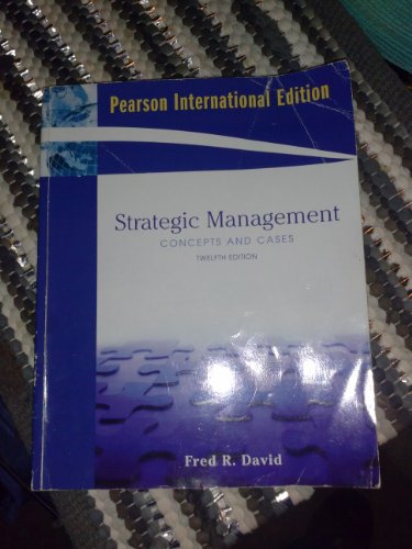 Beispielbild fr Strategic Management: Concepts and Cases: International Edition zum Verkauf von WorldofBooks