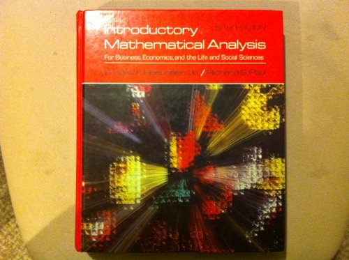 Stock image for Introductory mathematical analysis for business, economics, and the life and social sciences for sale by Wonder Book