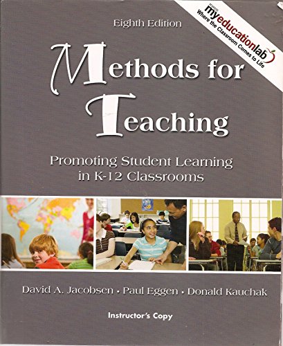 Imagen de archivo de Methods for Teaching: Promoting Student Learning in K-12 Classrooms (Instructor's Copy) a la venta por HPB-Red