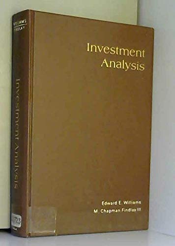 Beispielbild fr Investment Analysis zum Verkauf von Better World Books