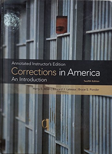 Beispielbild fr Corrections in America : An Introduction: Annotated Instructor's Edition zum Verkauf von Better World Books