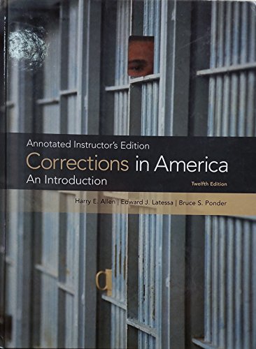 Stock image for Corrections in America : An Introduction: Annotated Instructor's Edition for sale by Better World Books