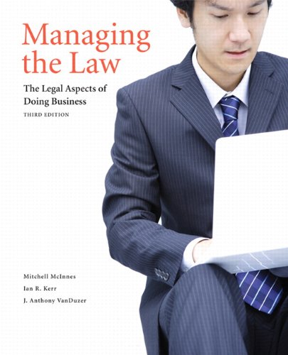 Imagen de archivo de Managing the Law: The Legal Aspects of Doing Business a la venta por Books Unplugged