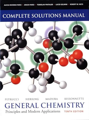 Imagen de archivo de Solutions Manual for General Chemistry: Principles and Modern Applications (10th Edition) a la venta por SecondSale