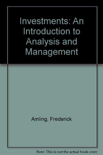 9780135043240: Investments: An Introduction to Analysis and Management