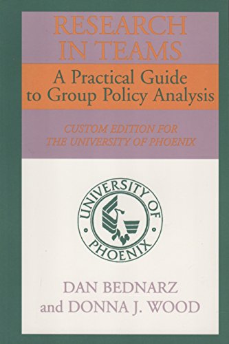Stock image for Research in Teams: a Practical Guide to Group Policy Analysis for sale by BookHolders
