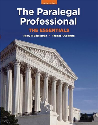 Stock image for The Paralegal Professional: The Essentials (3rd Edition) for sale by Wonder Book