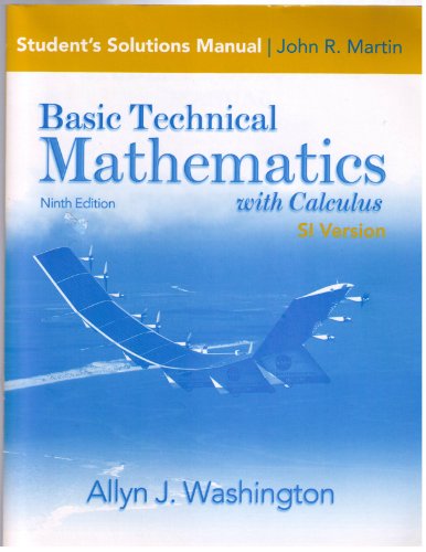 Imagen de archivo de Student Solutions Manual for Basic Technical Mathematics with Calculus, SI Version a la venta por Zoom Books Company