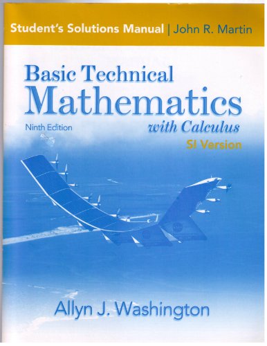 Stock image for Student Solutions Manual for Basic Technical Mathematics with Calculus, SI Version for sale by Zoom Books Company