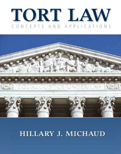 Imagen de archivo de Tort Law: Concepts and Applications a la venta por HPB-Red