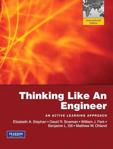 Beispielbild fr Thinking Like An Engineer: An Active Learning Approach: International Edition zum Verkauf von Buchmarie