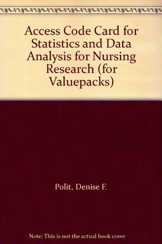 Stock image for Access Code Card for Statistics and Data Analysis for Nursing Research (for valuepacks) for sale by Textbooks_Source