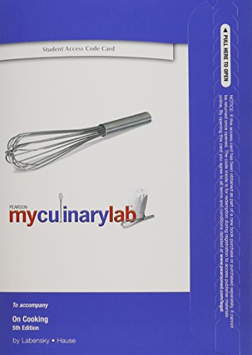 9780135111659: MyCulinaryLab without Pearson eText -- Standalone Access Card -- for On Cooking